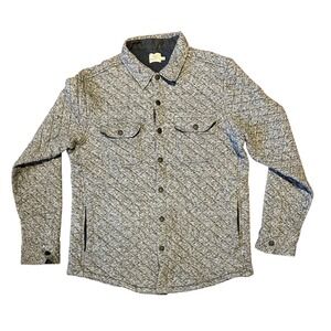 Faherty Mens Epic Quilted Fleece CPO Shirt Jacket Gray MOF2112-CME Size L